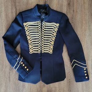 Zara Military Jacket Navy & Gold #2883